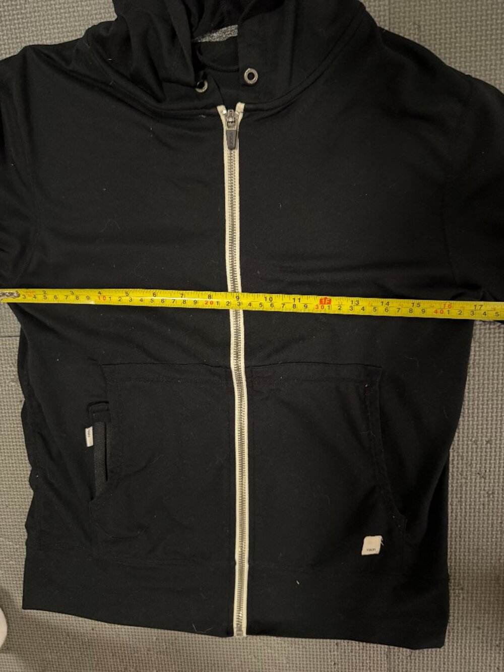 Vuori Black Full Zip Hoodie - XS (based on measurements)- MSRP $110 - Picture 8 of 8